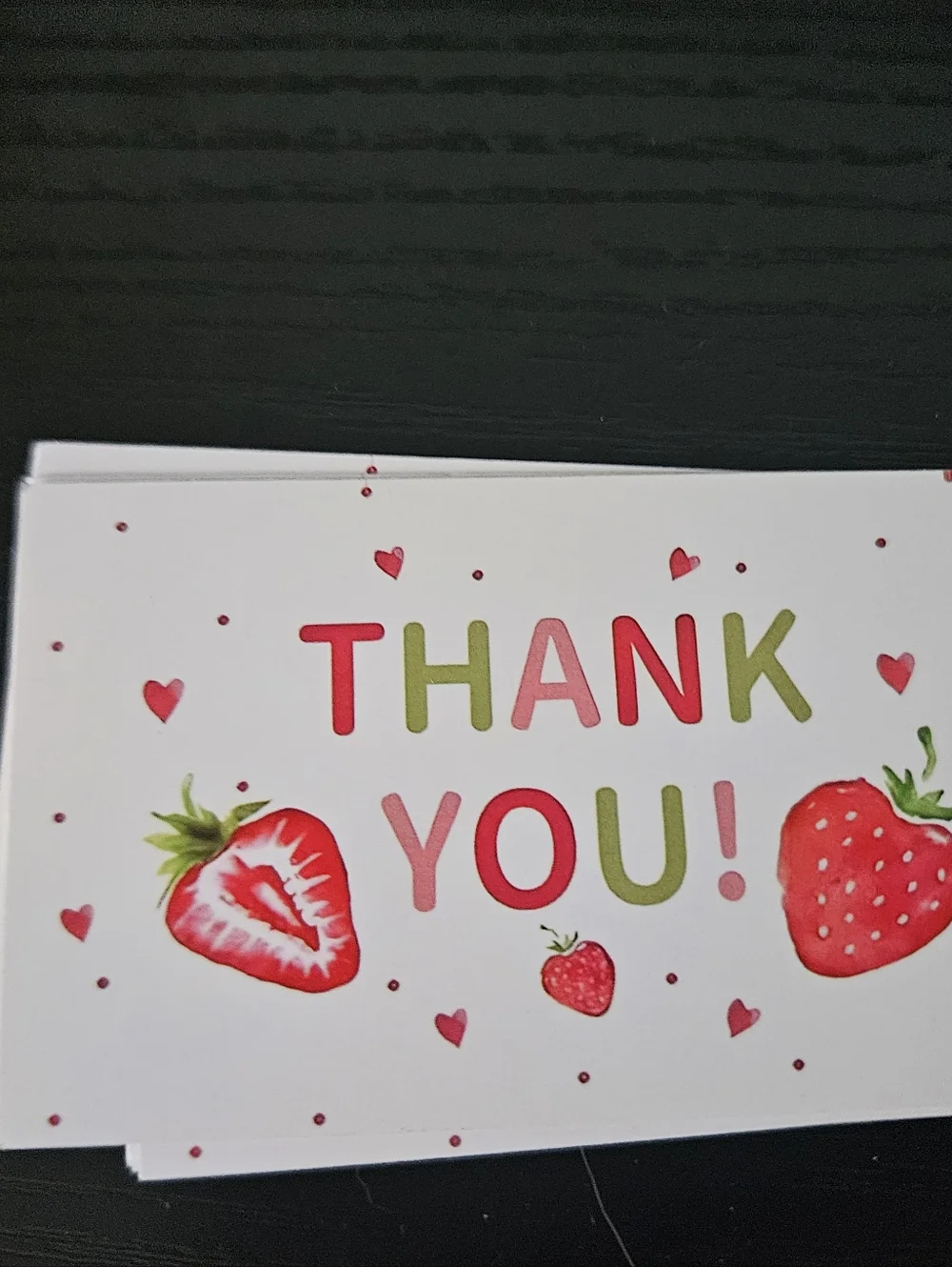 Thank You! Strawberry Note Cards - White and Red